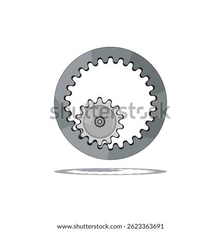 Illustration of an internal gear system, showing an inner gear meshing with an outer ring gear for compact, high-torque transmission applications.