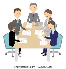 An illustration of an internal meeting.