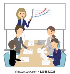 An illustration of an internal meeting.