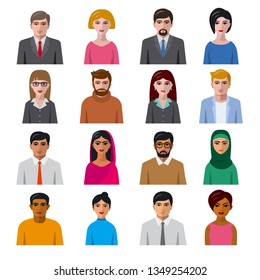 illustration of international avatars icons for social media