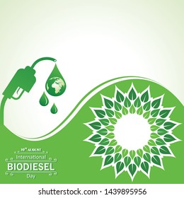 Ilustración del saludo del Día Internacional del Biodiésel para el Medio Ambiente Ecológico - 10 de agosto