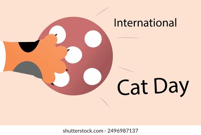 illustration for international cat day cat and sausage