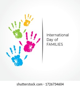 Illustration of International Day of Families. Concept of a family of 4 people - father, mother, son and daughter