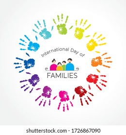 Illustration of International Day of Families. Concept of a family of 4 people - father, mother, son and daughter
