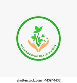 illustration of International Day of Forest with green tree. 