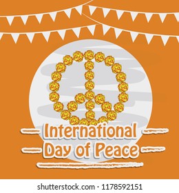 illustration of International Day of Peace 
 Background