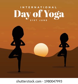 Illustration of the international day of yoga banner design.