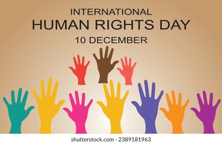 Illustration Of International Human Rights Day hands Background.