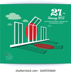 Illustration for International Mother Language Day , the Bengali words says "Shaheed Minar" 21st February to celebrates national language day  