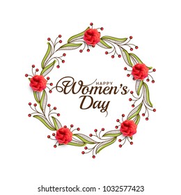 Illustration Of International Women's Day Greeting Card Background.