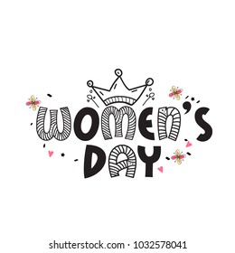 Illustration Of International Women's Day Greeting Card Background.