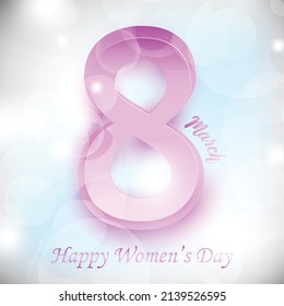 Illustration of International women's day greeting card eighth of march 