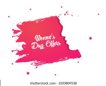 Illustration Of International Women's Day Offers with Background texture.