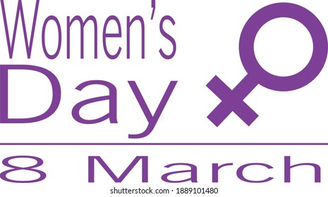 Illustration for International Women's Day on March 8, White background