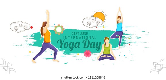 Illustration Of international yoga day.