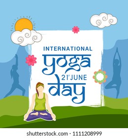 Illustration Of international yoga day.