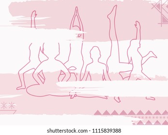 Illustration Of international yoga day.