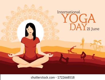 illustration of International Yoga day