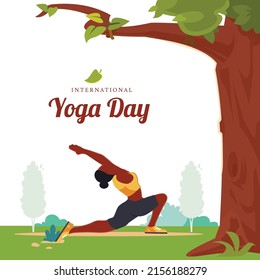 Illustration Of International Yoga Day Background, Greeting Card , Poster,  Banner Design 