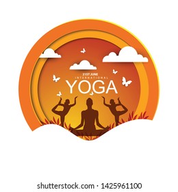illustration of International Yoga Day on 21st June
