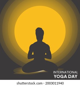 illustration of International Yoga Day on 21st June