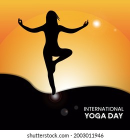 illustration of International Yoga Day on 21st June