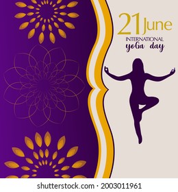 illustration of International Yoga Day on 21st June