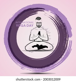 illustration of International Yoga Day on 21st June