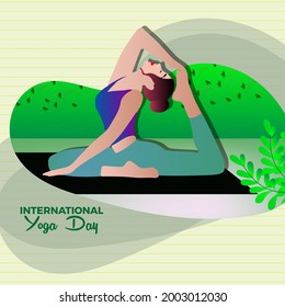 illustration of International Yoga Day on 21st June