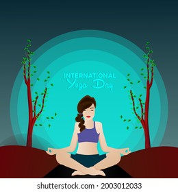 illustration of International Yoga Day on 21st June