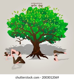 illustration of International Yoga Day on 21st June