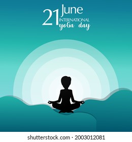 illustration of International Yoga Day on 21st June