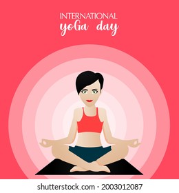 illustration of International Yoga Day on 21st June