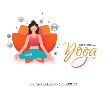 Illustration Of international yoga day Poster or Banner Background.