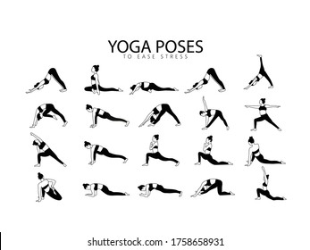 Illustration of International Yoga Day set banner