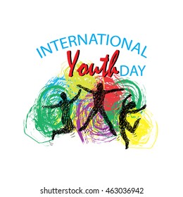 Illustration of International Youth day,12 August.