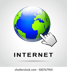 Illustration of internet concept with earth design
