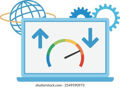 Illustration of internet line speed