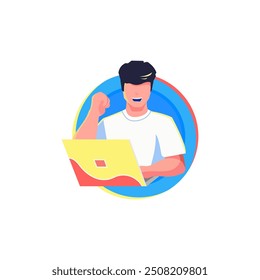 Illustration Internet Online with Gadget and wifi