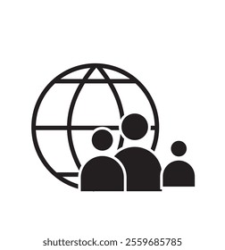 illustration of internet user, global communication icon vector . 333