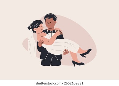 Illustration of Interracial and Multiracial Marriage