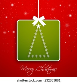 Illustration of intricate Christmas tree greeting card.