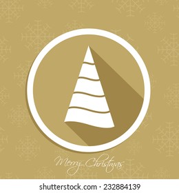 Illustration of intricate Christmas tree greeting card.
