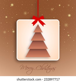 Illustration of intricate Christmas tree greeting card.