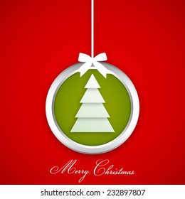 Illustration of intricate Christmas tree greeting card.