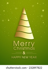 Illustration of intricate Christmas tree greeting card.