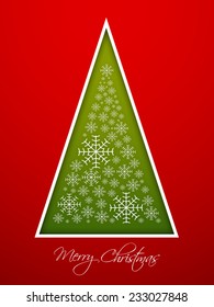 Illustration of intricate Christmas tree greeting card.
