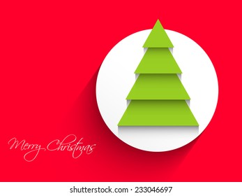 Illustration of intricate Christmas tree greeting card.