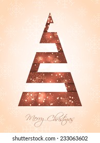 Illustration of intricate Christmas tree greeting card.