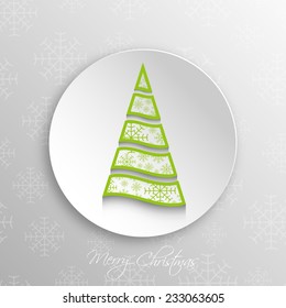 Illustration of intricate Christmas tree greeting card.